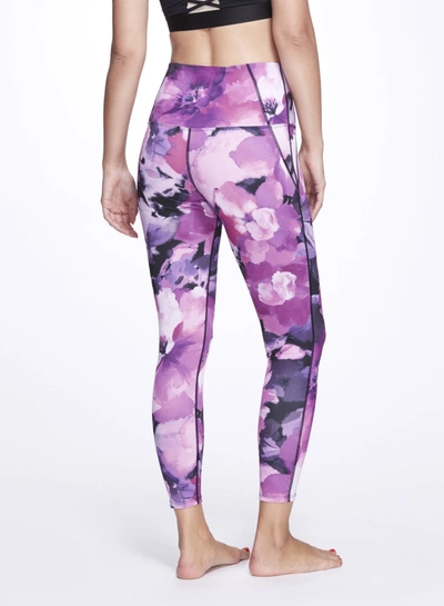 Marchesa High-waisted Floral Leggings In Raspberry Multi