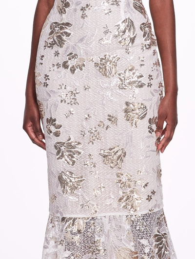 Shop Marchesa Sleeveless Tea-length Gown In Ivory