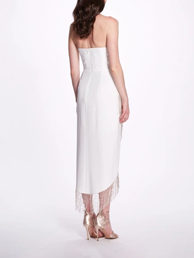 Shop Marchesa Strapless Wrap Cocktail Dress In Ivory