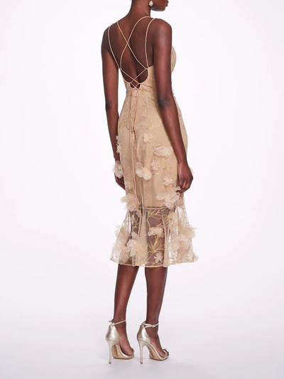 Shop Marchesa Strappy Cocktail Dress In Nude