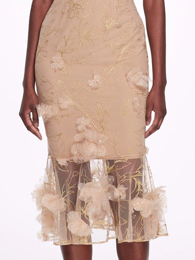 Shop Marchesa Strappy Cocktail Dress In Nude