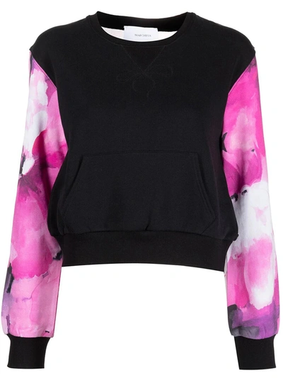 Shop Marchesa Wilma Sweatshirt Printed In Raspberry Multi