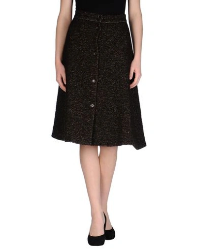 Andrea Incontri 3/4 Length Skirt In Dark Brown
