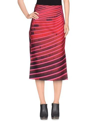 Shop Akris 3/4 Length Skirt In Fuchsia