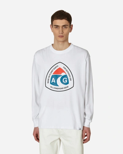 Shop Nike Acg Outdoor Sign Longsleeve T-shirt In White