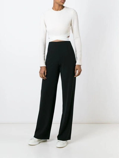 Shop Alexander Wang T T By Alexander Wang Wide Leg Trousers - Black