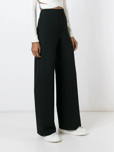 Shop Alexander Wang T T By Alexander Wang Wide Leg Trousers - Black