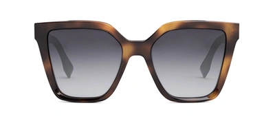 Shop Fendi Fe40086i 53b Square Sunglasses In Grey