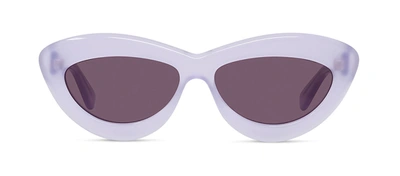Shop Loewe Curvy Lw 40096i 81y Cat Eye Sunglasses In Violet