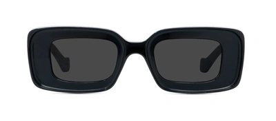 Shop Loewe Lw40101i 01a Rectangle Sunglasses In Grey