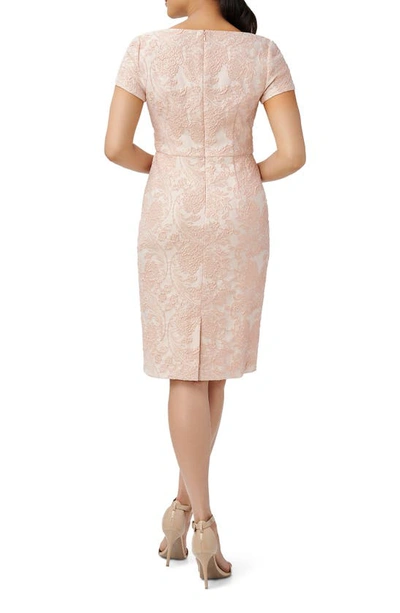 Shop Adrianna Papell Floral Jacquard Sparkle Sheath Dress In Rose