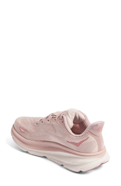 Hoka Clifton 9 Running Shoe In Pale Mauve / Peach Whip