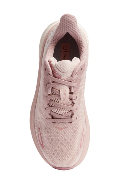 Hoka Clifton 9 Running Shoe In Pale Mauve / Peach Whip