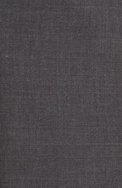 Hugo Boss Stretch Wool Blazer With Curved Lapels In Charcoal
