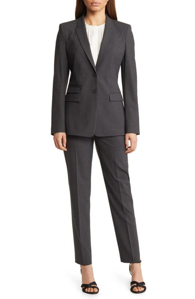 Hugo Boss Tiluna Stretch Wool Slim Fit Trousers In Charcoal