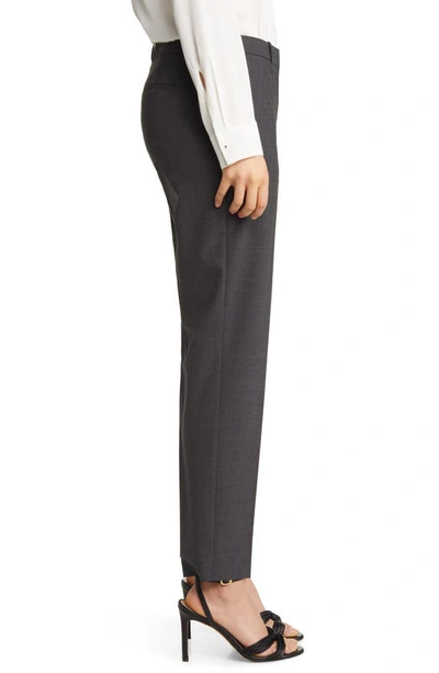 Shop Hugo Boss Tiluna Stretch Wool Slim Fit Trousers In Charcoal