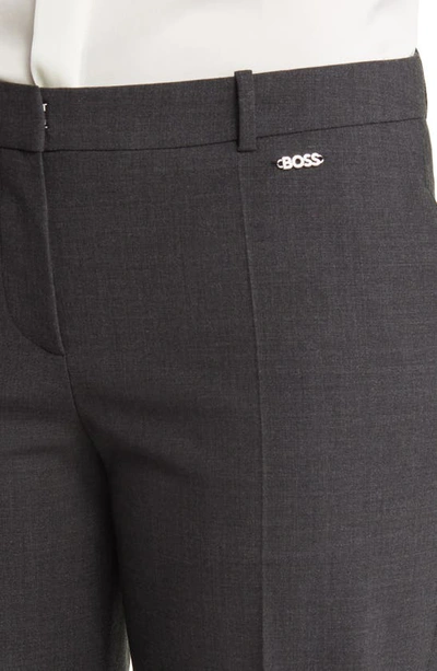 Shop Hugo Boss Tiluna Stretch Wool Slim Fit Trousers In Charcoal