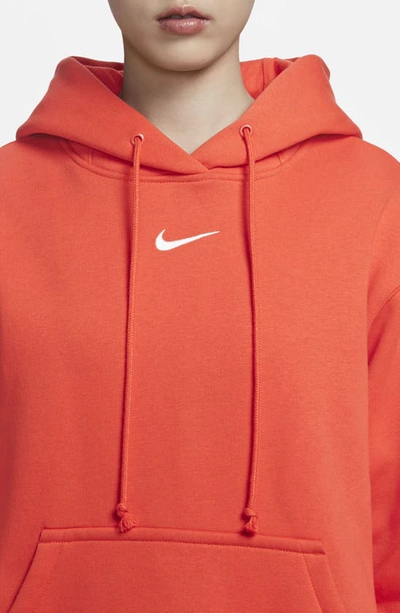 Shop Nike Sportswear Phoenix Oversize Fleece Hoodie In Picante Red/ Sail