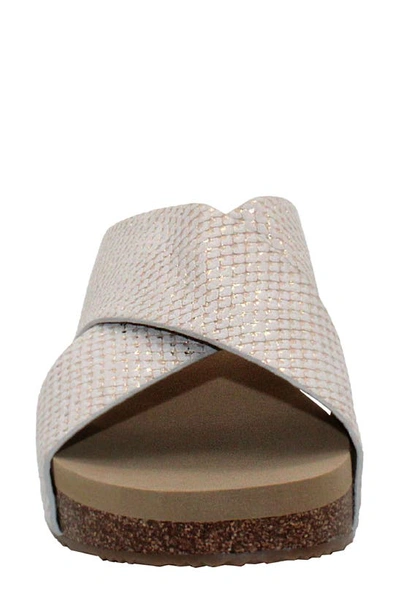Volatile Ablette Wedge Slide Sandal In Champagne Snake