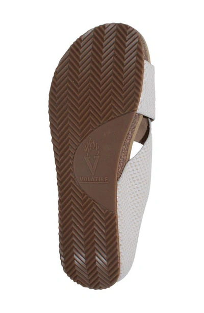Volatile Ablette Wedge Slide Sandal In Champagne Snake