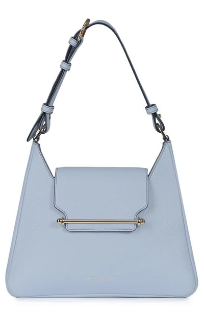 Shop Strathberry Multrees Leather Hobo In Forget Me Not