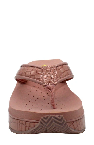 Shop Volatile 'mini Croco' Wedge Sandal In Coral