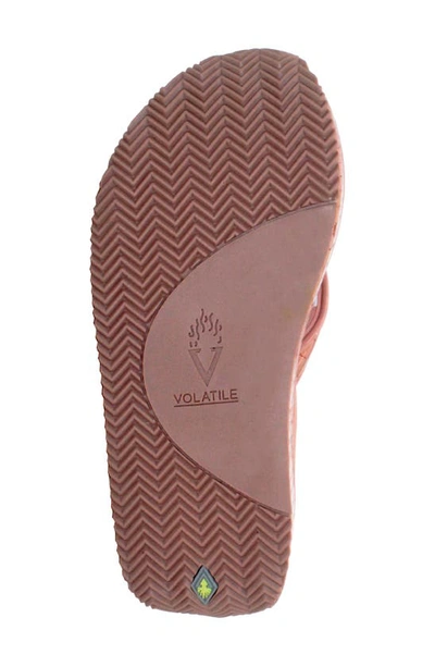 Shop Volatile 'mini Croco' Wedge Sandal In Coral
