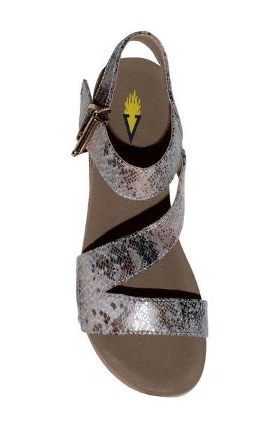 Shop Volatile Biloxi Platform Wedge Sandal In Rose Gold Snake