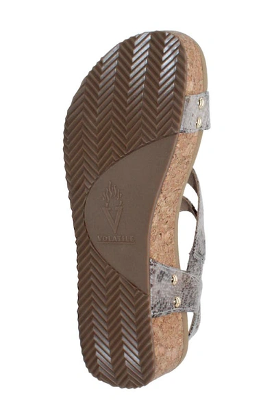 Shop Volatile Biloxi Platform Wedge Sandal In Rose Gold Snake