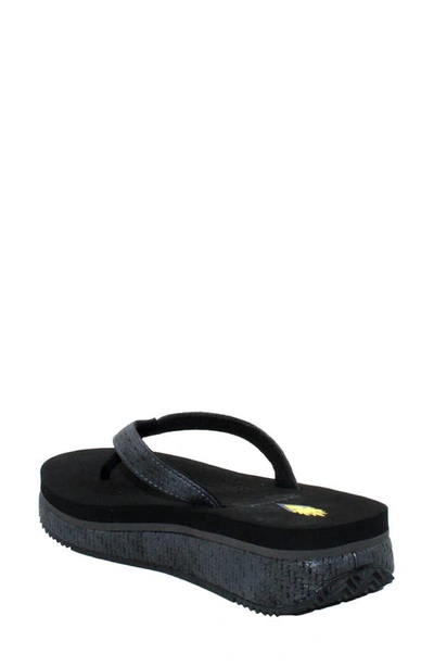 Shop Volatile Untamed Flip Flop In Black Metallic