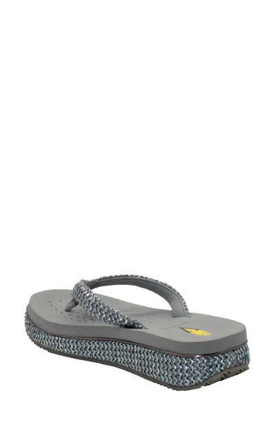 Volatile Palau Platform Flip Flop In Pewter
