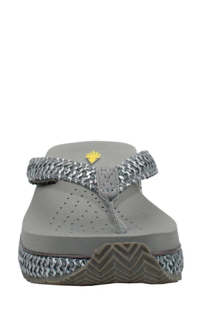 Shop Volatile Palau Platform Flip Flop In Pewter