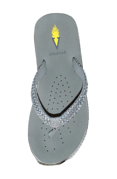 Volatile Palau Platform Flip Flop In Pewter