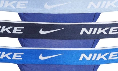 Shop Nike 3-pack Dri-fit Essential Stretch Cotton Jockstraps In Blue Multi