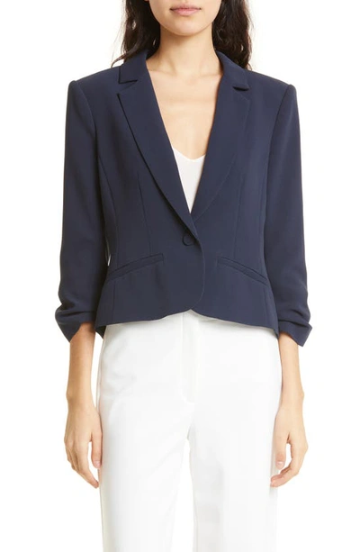 Cinq À Sept Le Petit Khloe Cotton Crop Blazer In Navy