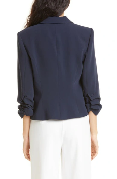 Cinq À Sept Le Petit Khloe Cotton Crop Blazer In Navy