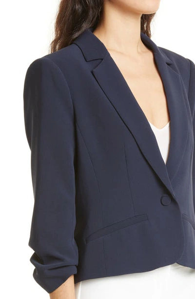 Cinq À Sept Le Petit Khloe Cotton Crop Blazer In Navy