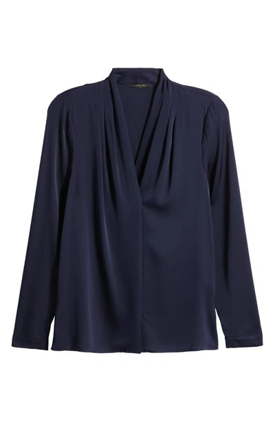 Shop Kobi Halperin Nellie Stretch Silk Georgette Top In Midnight Blue