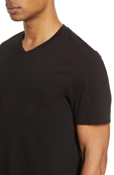 Shop Vince Regular Fit Garment Dyed V-neck T-shirt In True Black