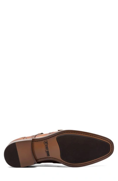 Stacy Adams Karson Mens Leather Brogue Monk Shoes In Cognac