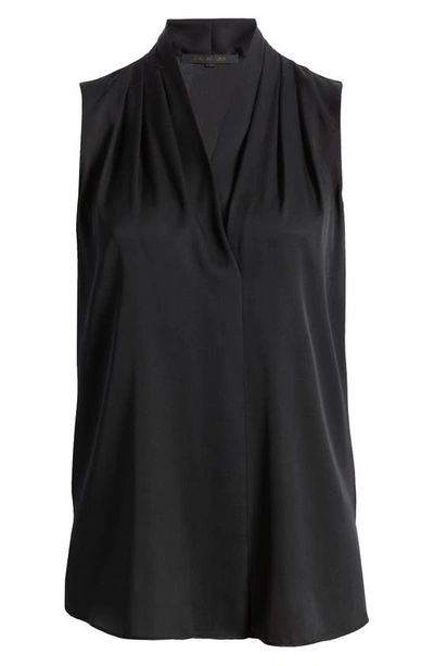 Shop Kobi Halperin 'mila' Sleeveless Stretch Silk Blouse In Black