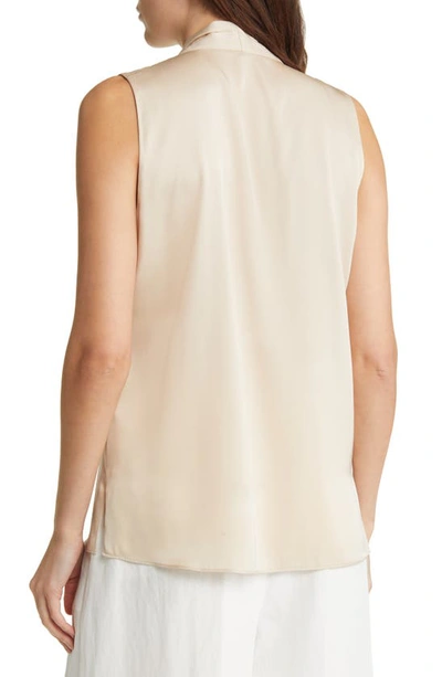 Shop Kobi Halperin 'mila' Sleeveless Stretch Silk Blouse In Antique