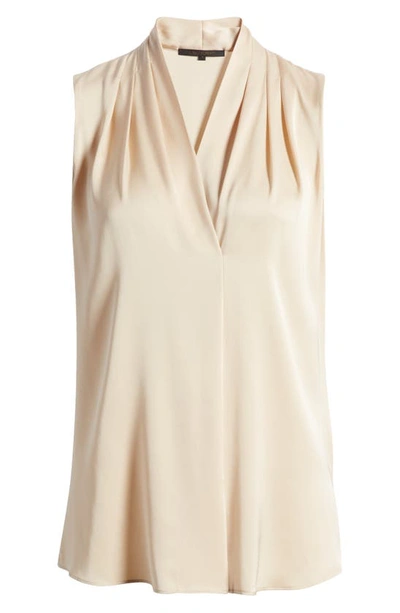 Shop Kobi Halperin 'mila' Sleeveless Stretch Silk Blouse In Antique