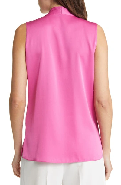 Shop Kobi Halperin 'mila' Sleeveless Stretch Silk Blouse In Pink Tulip