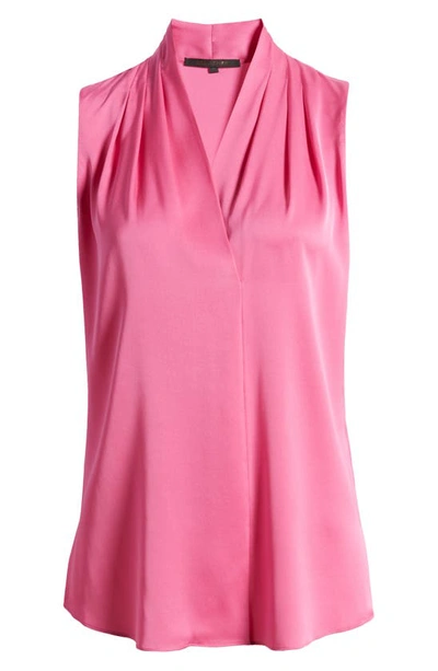 Kobi Halperin 'mila' Sleeveless Stretch Silk Blouse In Pink Tulip