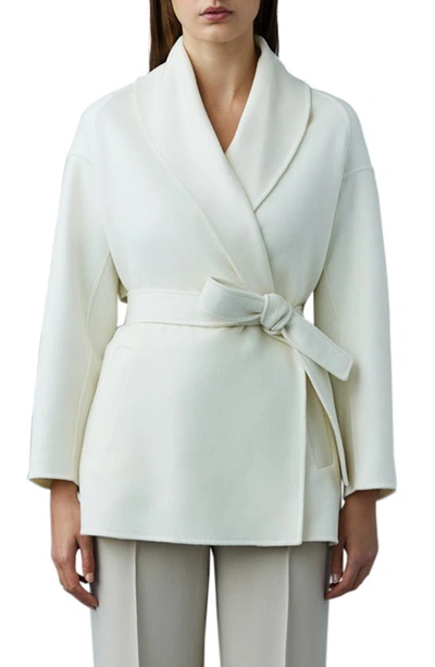 Shop Mackage Tyra Wool Coat In Cream