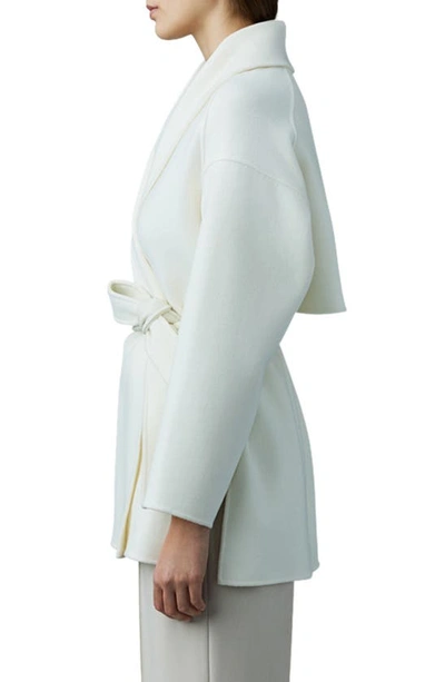 Shop Mackage Tyra Wool Coat In Cream