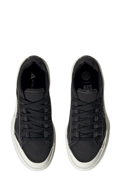 Shop Adidas By Stella Mccartney Court Platform Sneaker In Core Black/ Black/ White