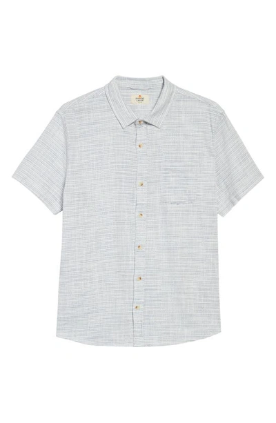 Marine Layer Stripe Short Sleeve Selvage Button-up Shirt In Blue Mini Stripe