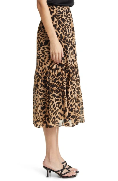 Kobi Halperin Flora Tiered Midi Skirt In Natural Multi